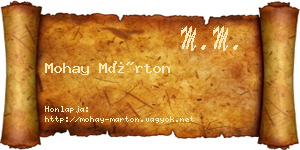 Mohay Márton névjegykártya
