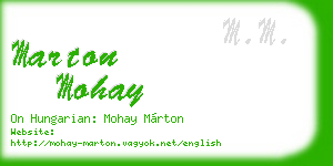 marton mohay business card