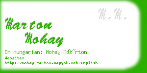 marton mohay business card